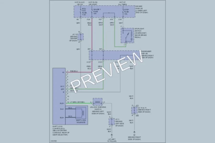 2007 Toyota Solara Shift Interlock wiring diagram preview