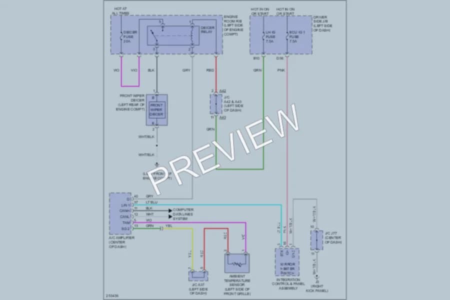 2007 Toyota Tundra Defoggers wiring diagram preview