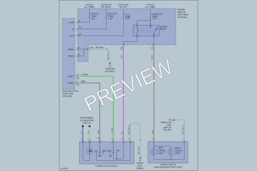 2007 Toyota Tundra Interior Lights wiring diagram preview