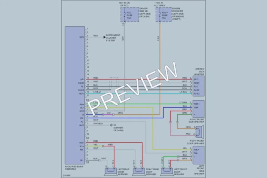 2007 Toyota Tundra Radio wiring diagram preview