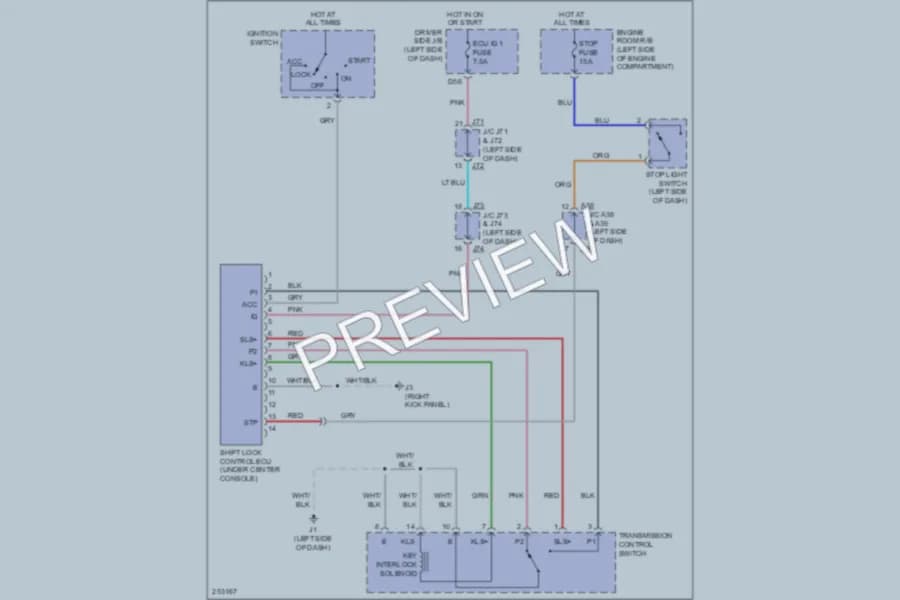 2007 Toyota Tundra Shift Interlock wiring diagram preview