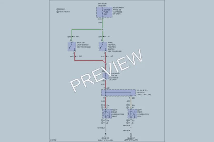 2007 Toyota Yaris Exterior Lights wiring diagram preview