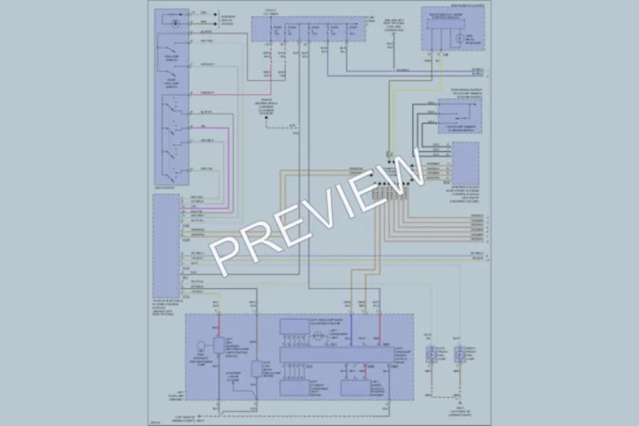 2007 Volkswagen Eos Headlights wiring diagram preview