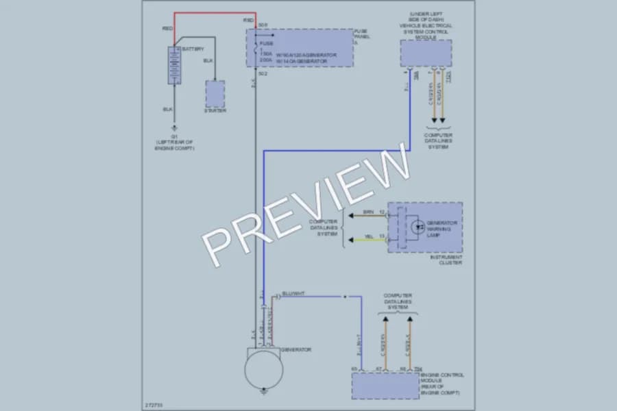 2007 Volkswagen Eos Starting Charging wiring diagram preview