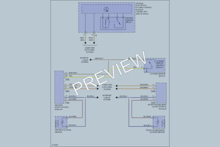 2007 Volkswagen GTI Defoggers wiring diagram preview