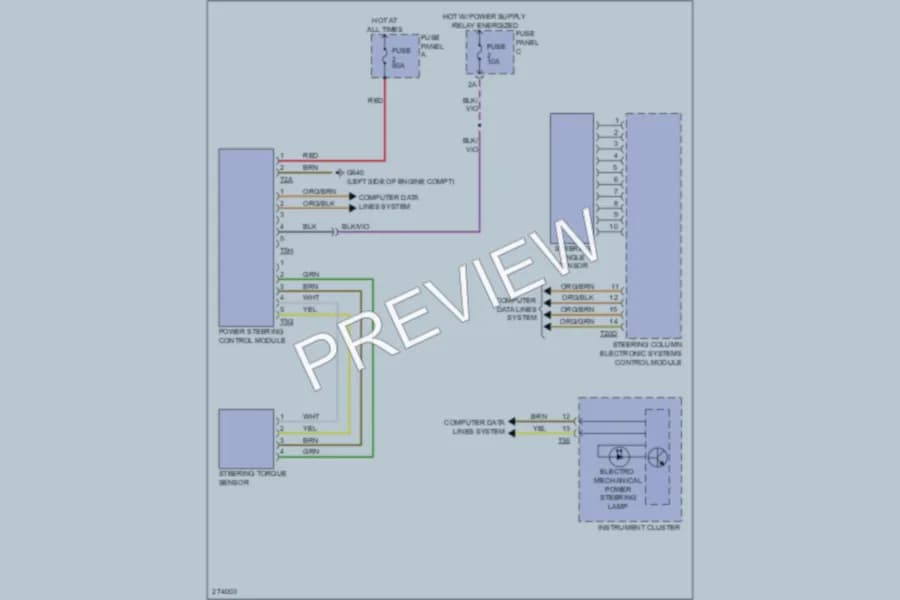 2007 Volkswagen GTI Electronic Power Steering wiring diagram preview
