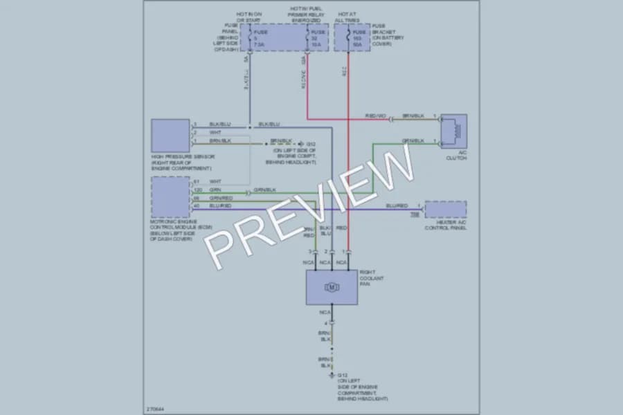 2007 Volkswagen NewBeetle Cooling Fan wiring diagram preview