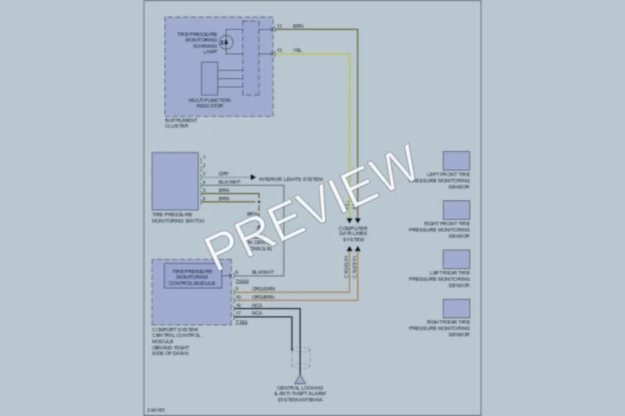 2007 Volkswagen Passat Warning Systems wiring diagram preview