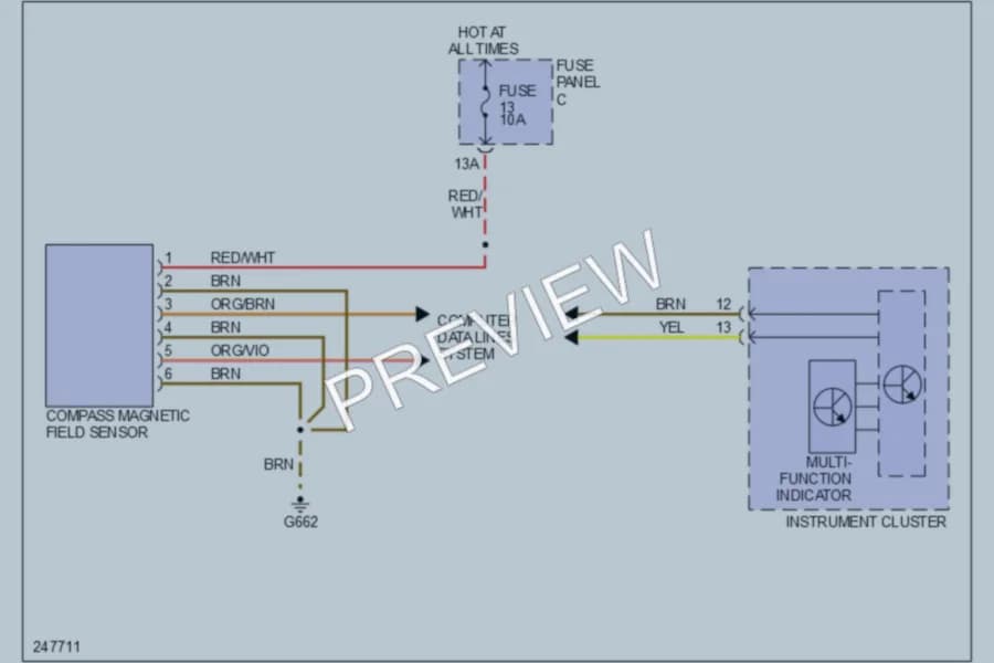 2007 Volkswagen Rabbit Instrument Cluster wiring diagram preview
