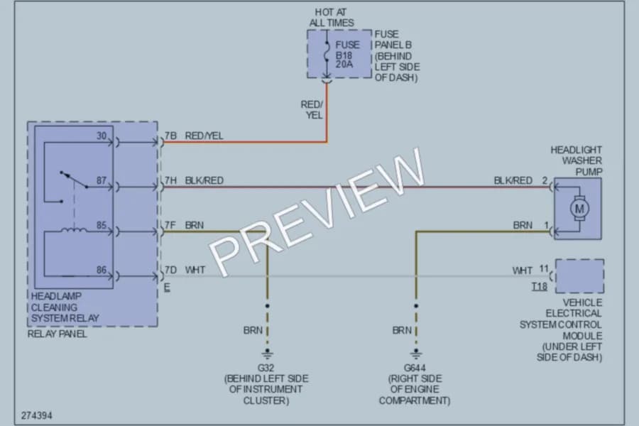 2007 Volkswagen Touareg Wiper Washer wiring diagram preview