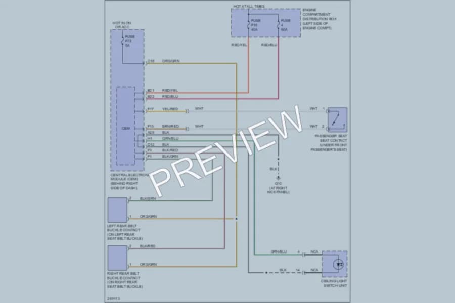 2007 Volvo C70 Warning Systems wiring diagram preview