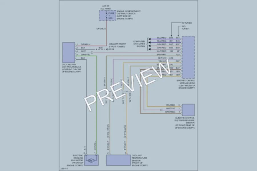 2007 Volvo S40 Cooling Fan wiring diagram preview