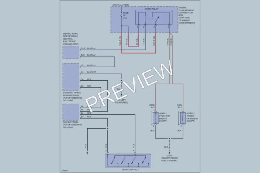 2007 Volvo S40 Horn wiring diagram preview