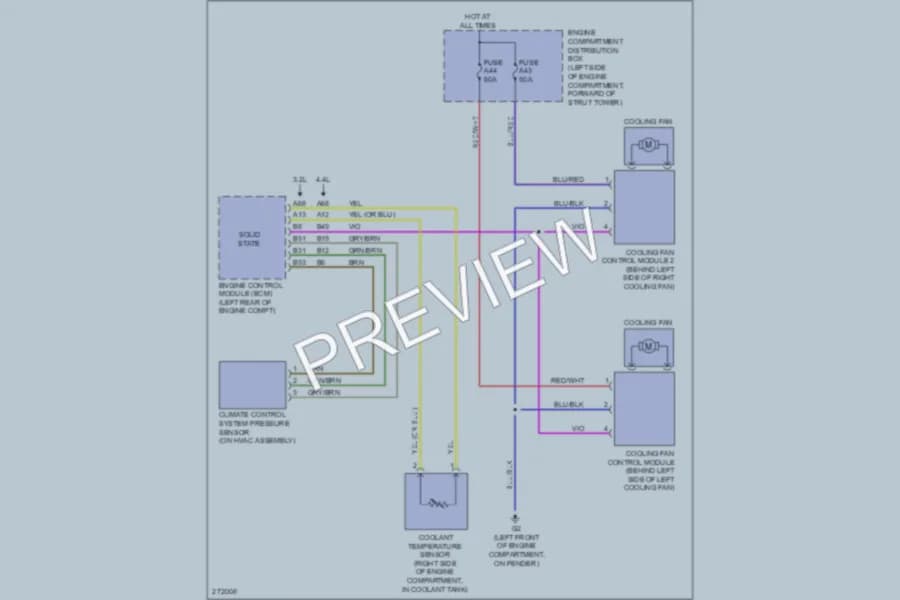 2007 Volvo S80 Cooling Fan wiring diagram preview