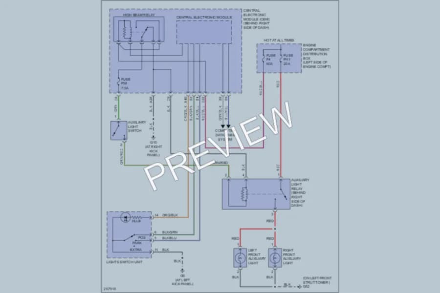 2007 Volvo V50 Exterior Lights wiring diagram preview
