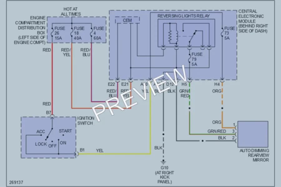 2007 Volvo V50 Power Mirrors wiring diagram preview