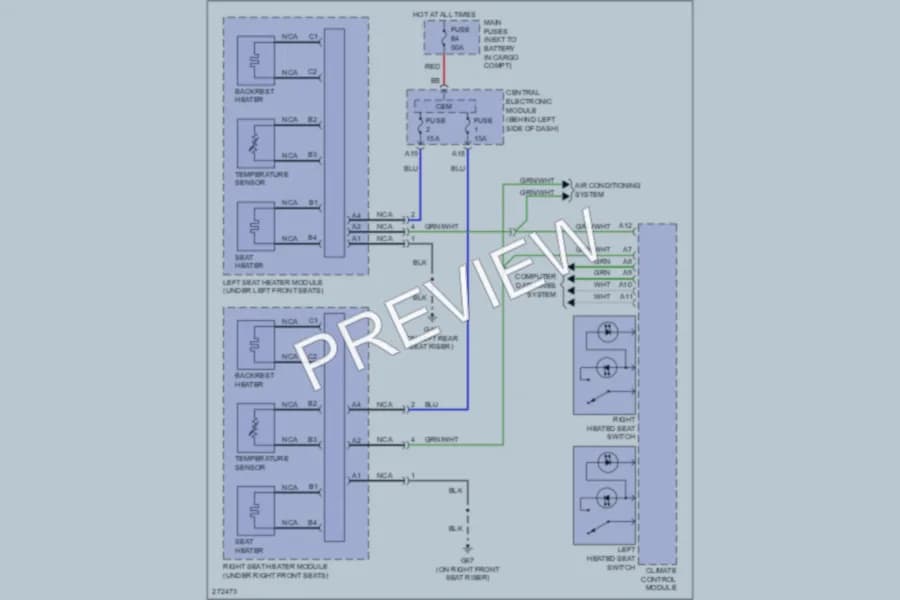 2007 Volvo V70 Power Seats wiring diagram preview