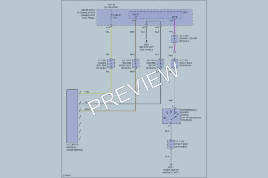 2008 Acura MDX Power Mirrors wiring diagram preview