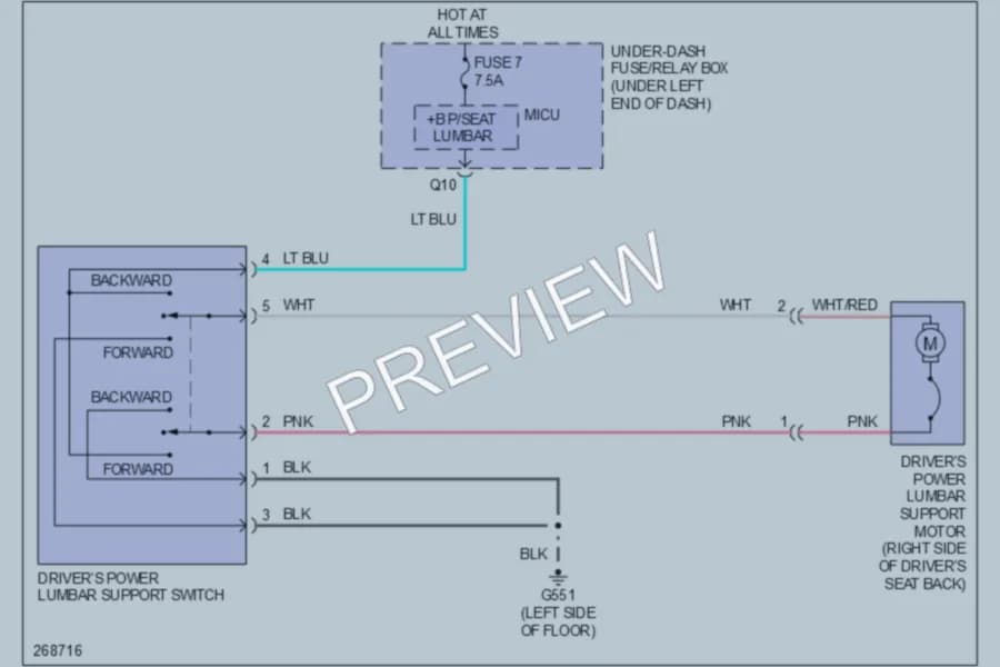 2008 Acura RDX Power Seats wiring diagram preview