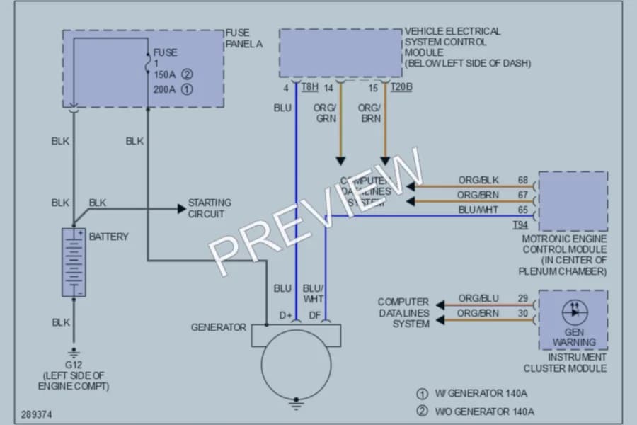 2008 Audi A3 Starting Charging wiring diagram preview
