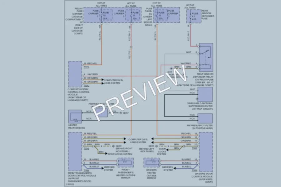 2008 Audi A5 Defoggers wiring diagram preview