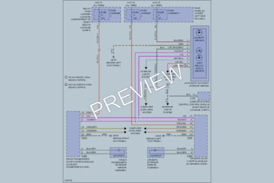 2008 Audi A5 Power Mirrors wiring diagram preview