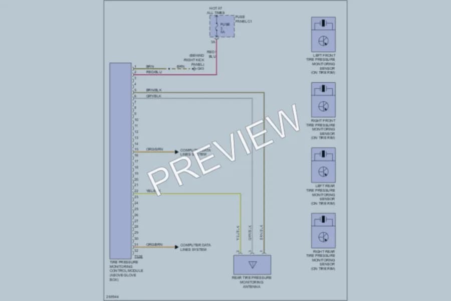 2008 Audi A6 Warning Systems wiring diagram preview