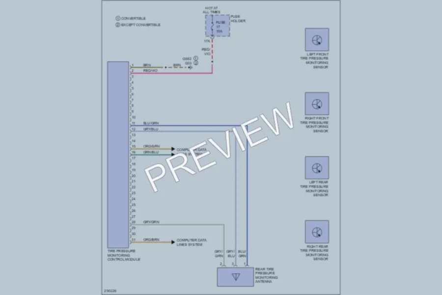 2008 Audi RS4 Warning Systems wiring diagram preview