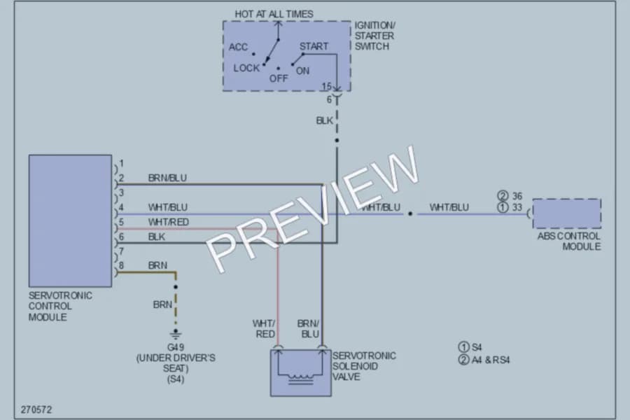 2008 Audi S4 Electronic Power Steering wiring diagram preview