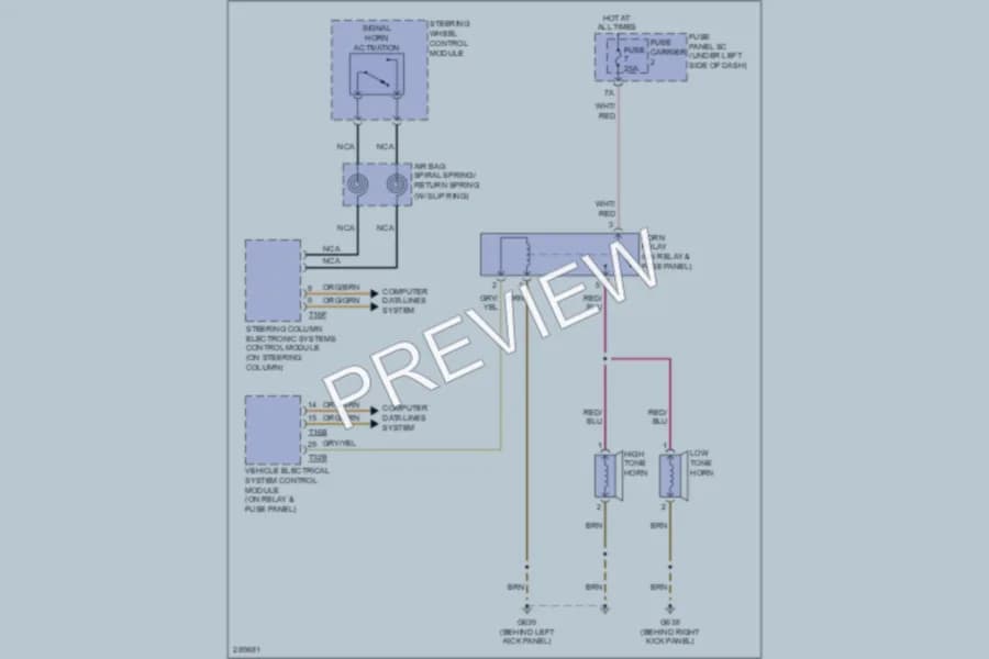 2008 Audi S5 Horn wiring diagram preview