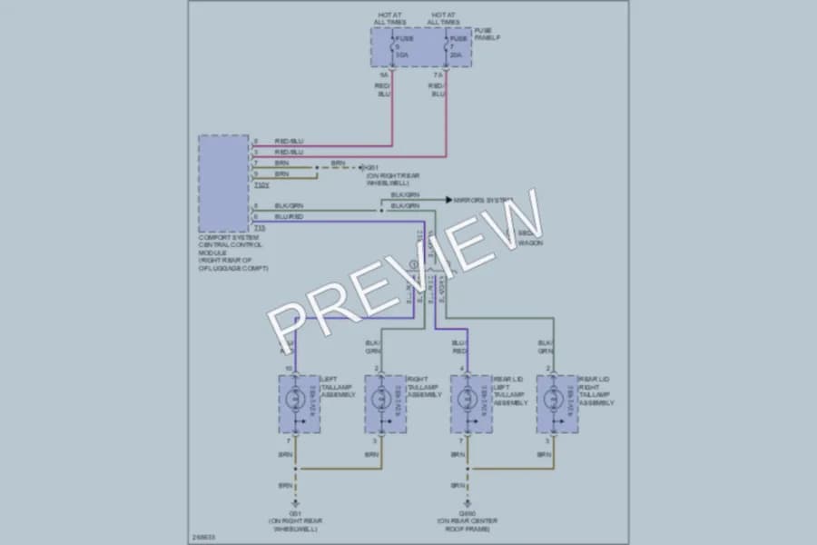 2008 Audi S6 Exterior Lights wiring diagram preview