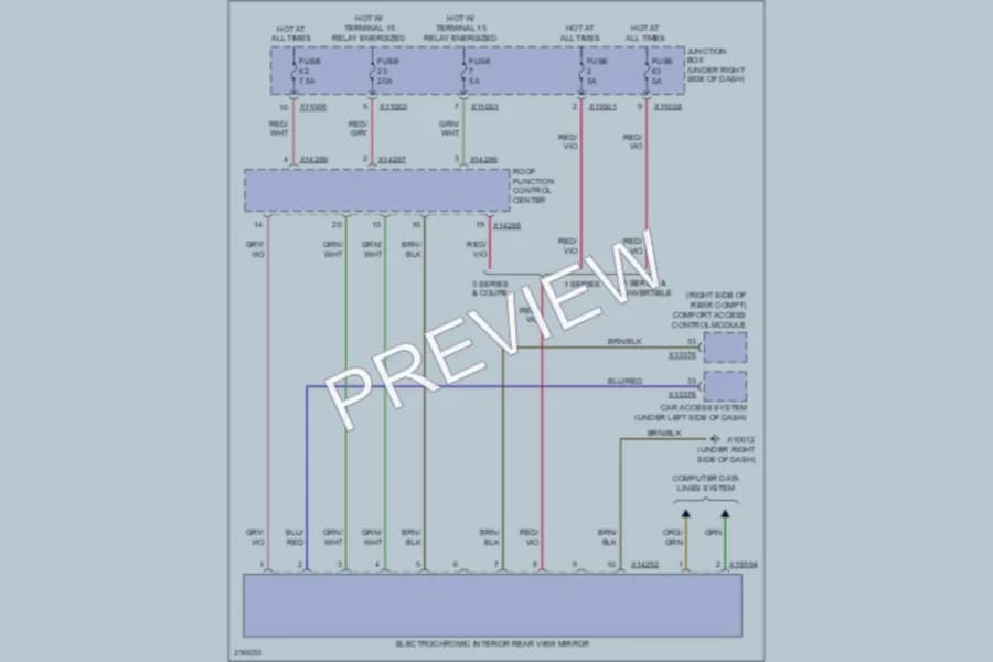 2008 BMW 128i Power Mirrors wiring diagram preview