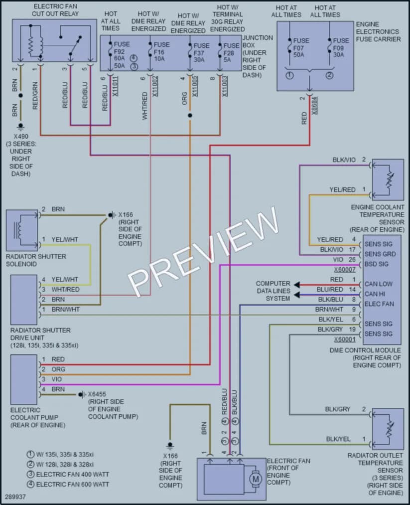 2008 BMW 328i Cooling Fan wiring diagram preview