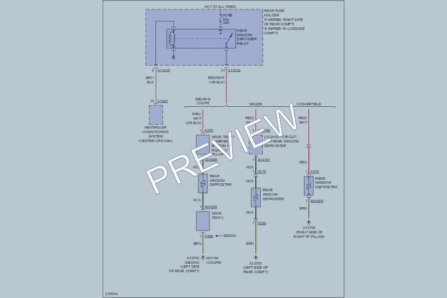 2008 BMW 528xi Defoggers wiring diagram preview