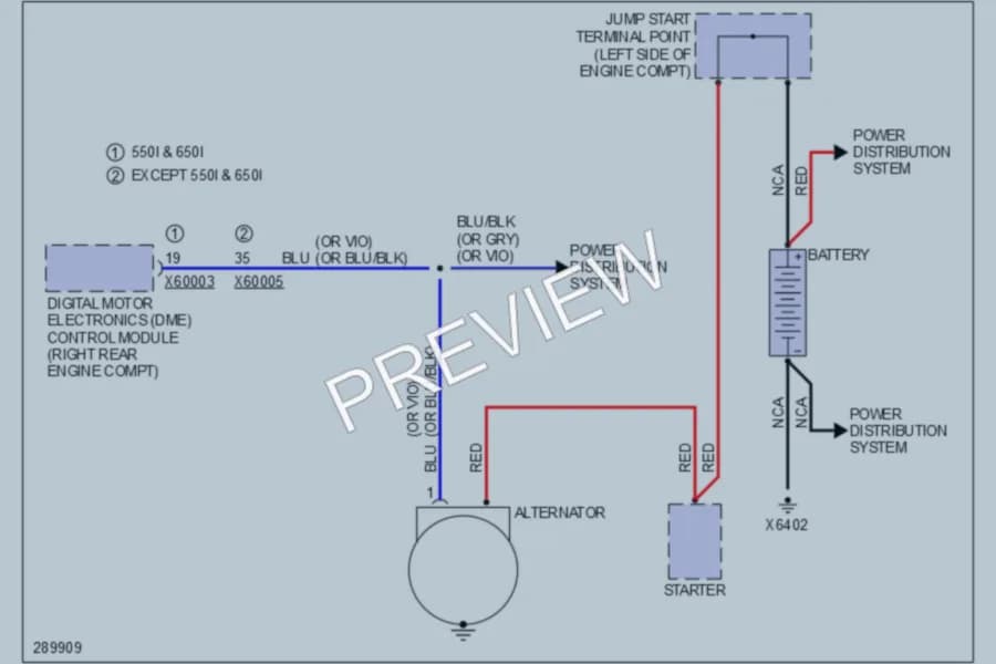 2008 BMW 535xi Starting Charging wiring diagram preview
