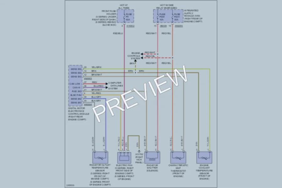 2008 BMW 650i Cooling Fan wiring diagram preview