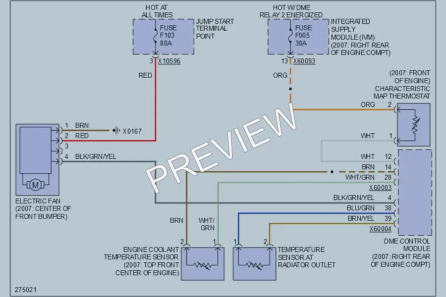 2008 BMW 750i Cooling Fan wiring diagram preview