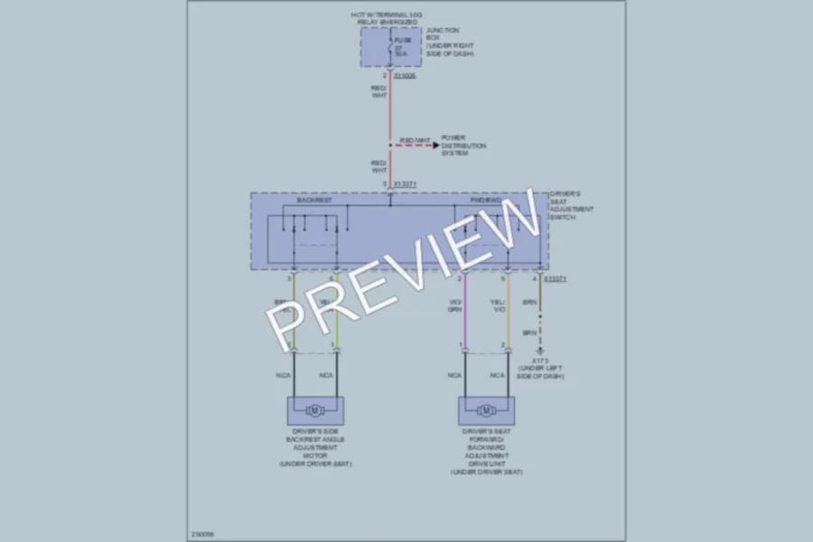 2008 BMW M3 Power Seats wiring diagram preview