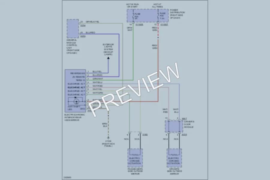 2008 BMW MCoupe Power Mirrors wiring diagram preview