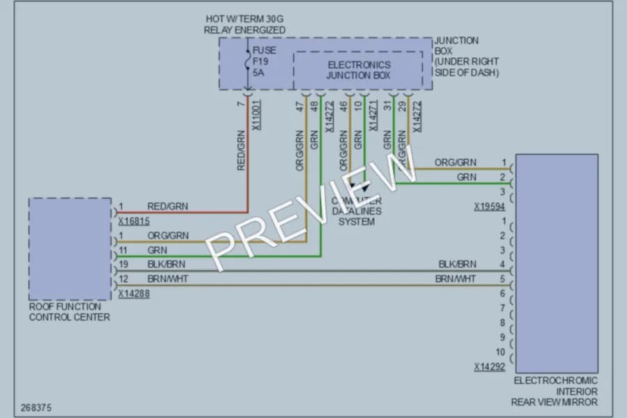 2008 BMW X5 Power Mirrors wiring diagram preview