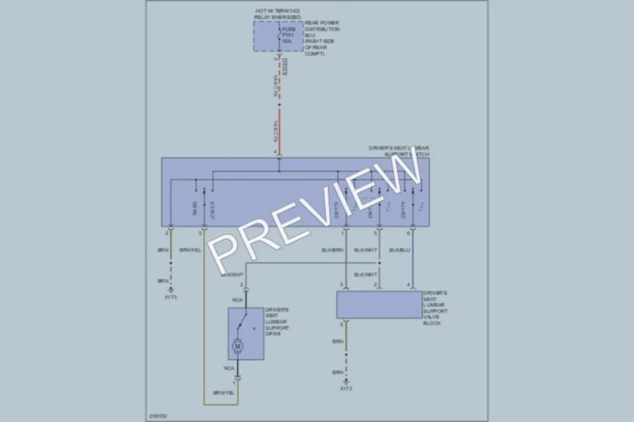 2008 BMW X5 Power Seats wiring diagram preview
