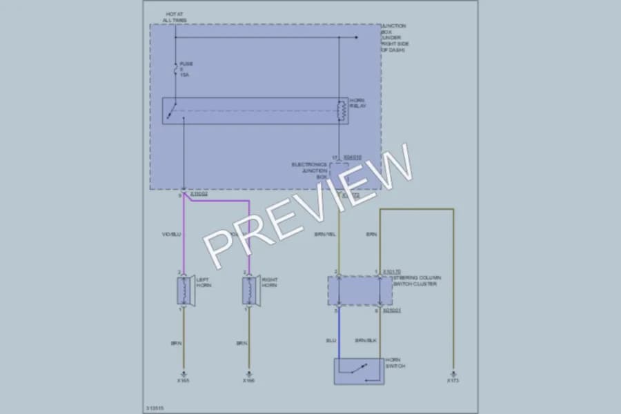 2008 BMW X6 Horn wiring diagram preview