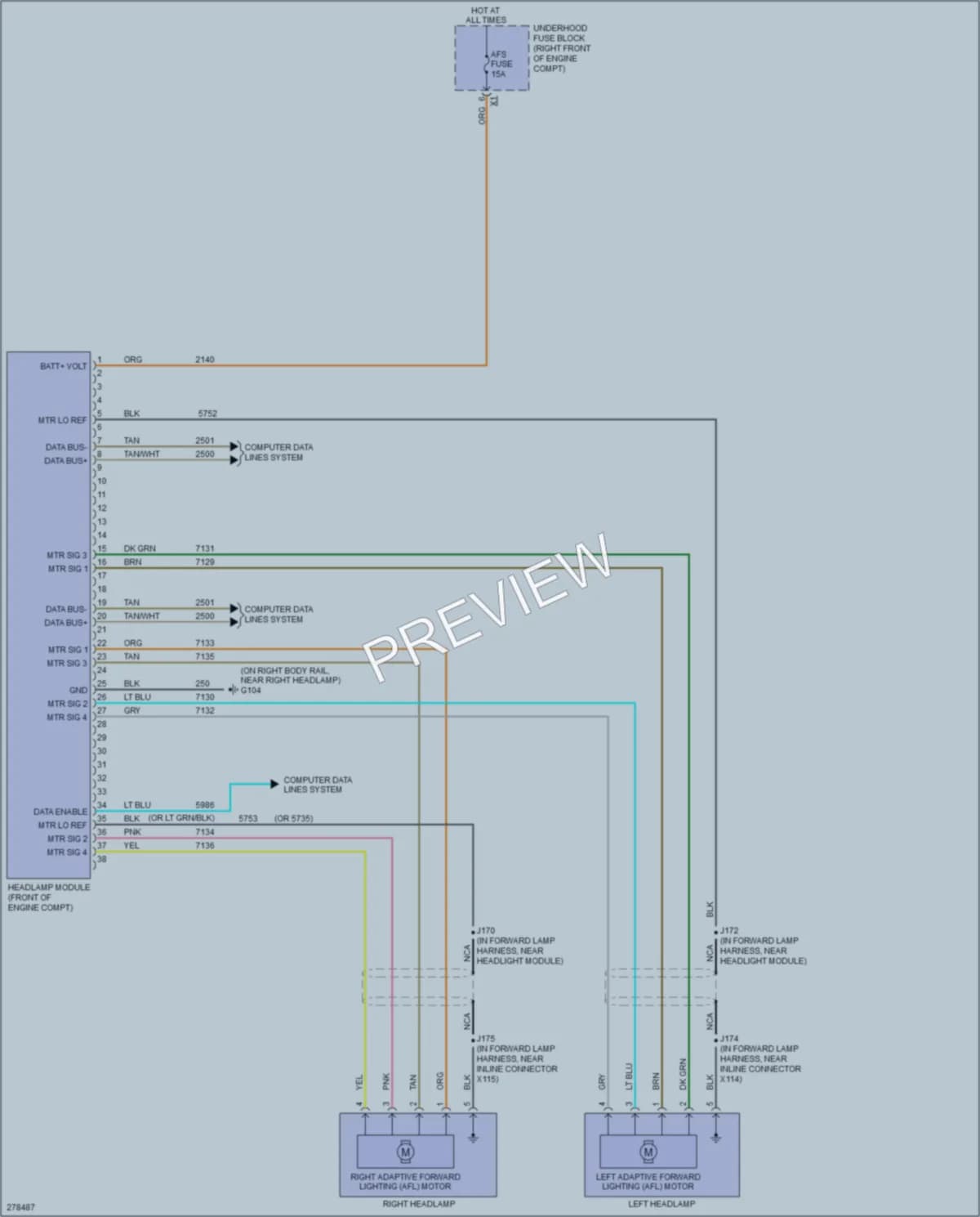 2008 Cadillac CTS Headlights wiring diagram preview