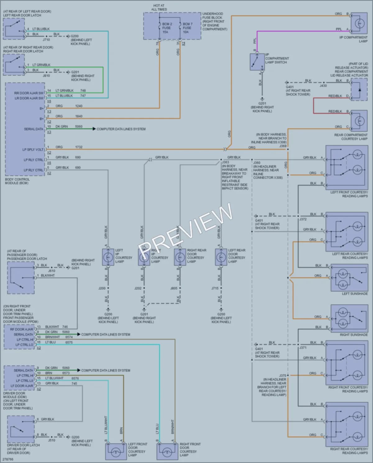 2008 Cadillac CTS Interior Lights wiring diagram preview
