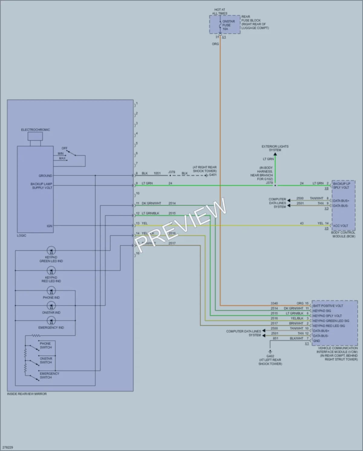 2008 Cadillac CTS Power Mirrors wiring diagram preview