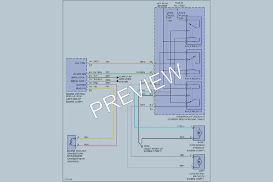 2008 Cadillac DTS Cooling Fan wiring diagram preview