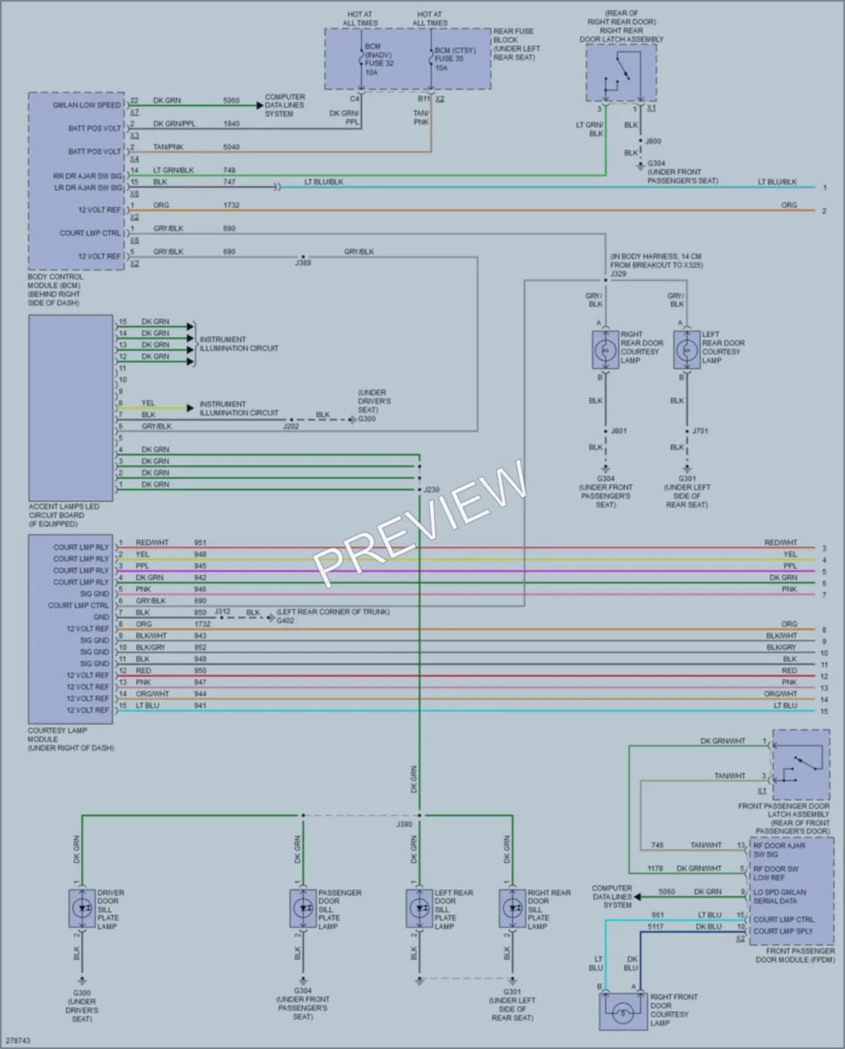 2008 Cadillac DTS Interior Lights wiring diagram preview