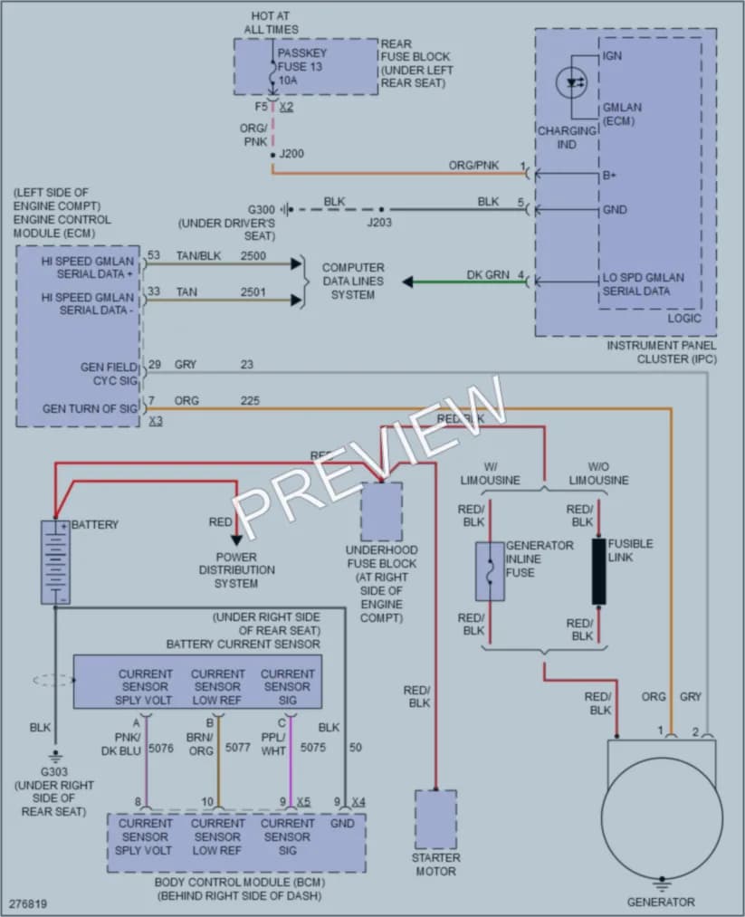 2008 Cadillac DTS Starting Charging wiring diagram preview