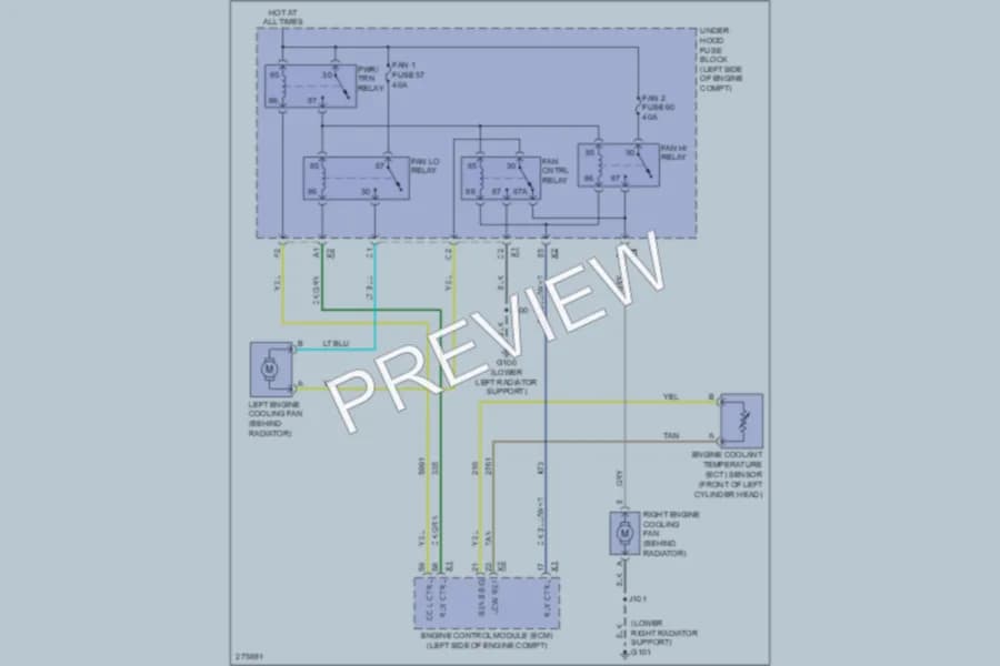 2008 Cadillac EscaladeEXT Cooling Fan wiring diagram preview