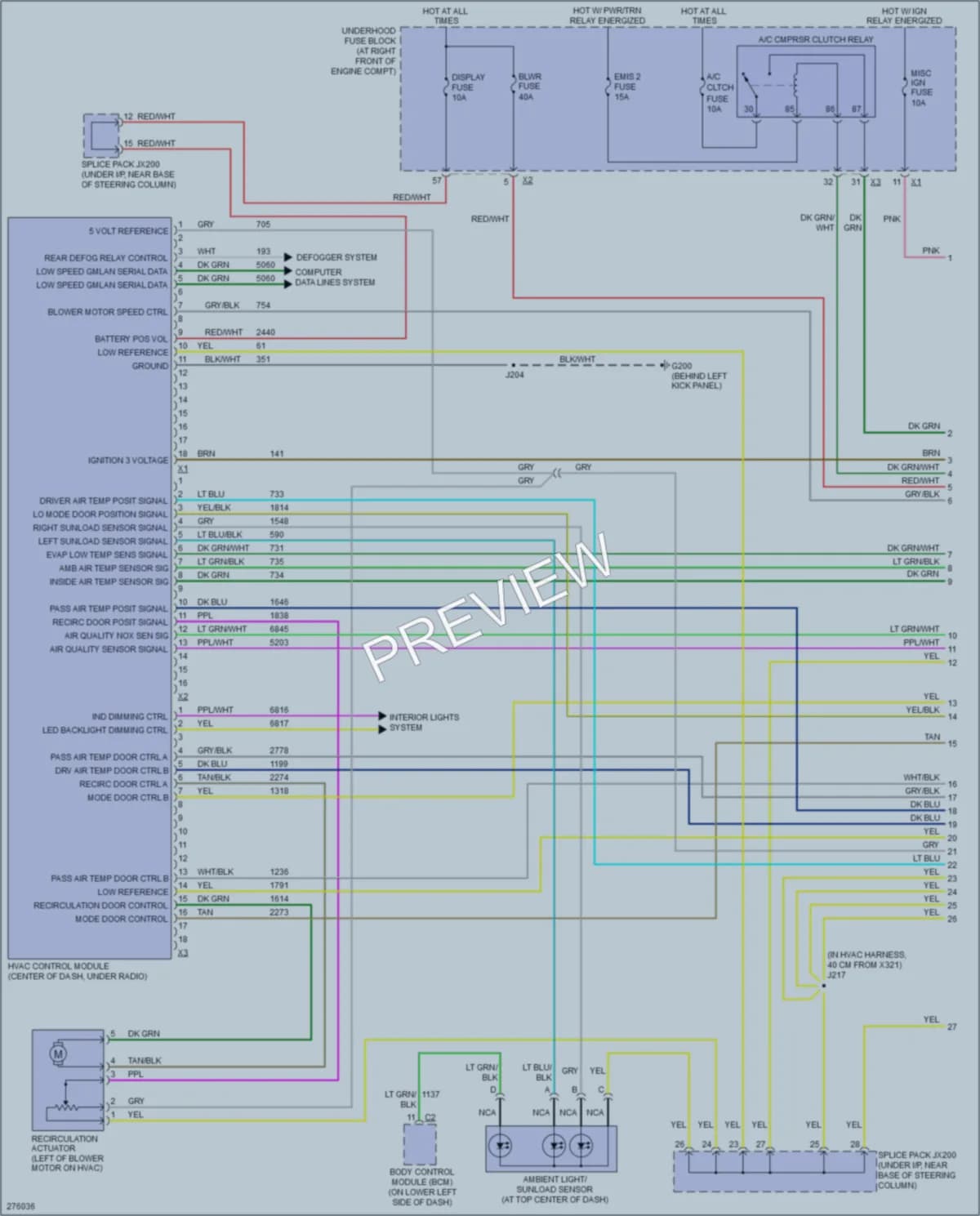2008 Cadillac SRX Air Conditioning wiring diagram preview